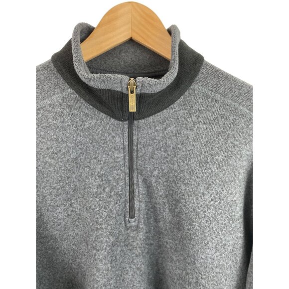 Land's End Mens Size XL (46-48) Gray/Black 1/4 Zip Long Sleeve Sweater - Picture 3 of 8